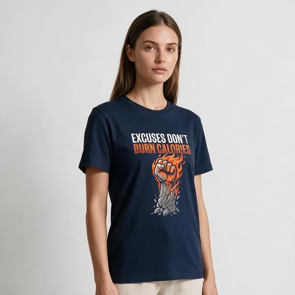 Navy_Blue_Graphic_Print_Crew_Neck_T-Shirt_For_Unisex