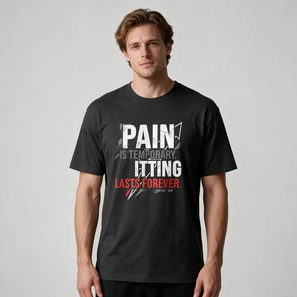 Black_Graphic_Print_Round_Neck_T-Shirt_For_Unisex