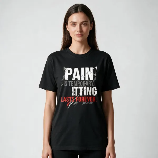 Black_Graphic_Print_Round_Neck_T-Shirt_For_Unisex