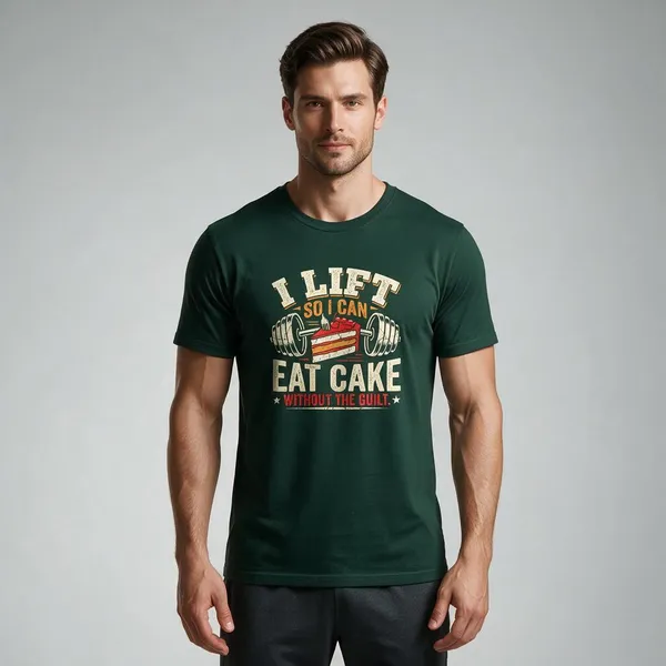 Dark_Green_Graphic_Crew_Neck_T-Shirt_For_Unisex