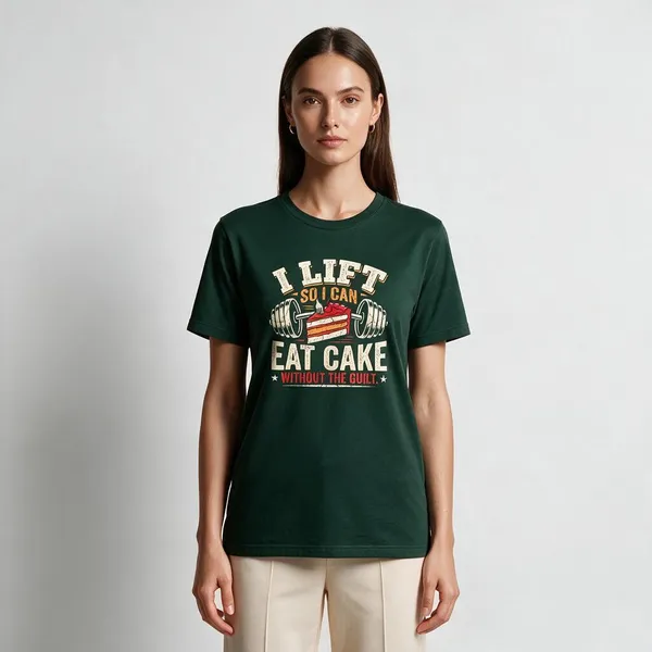 Dark_Green_Graphic_Crew_Neck_T-Shirt_For_Unisex