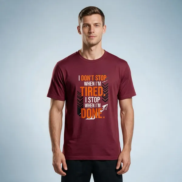 Maroon_Graphic_Print_Relaxed_Fit_Round_Neck_T-Shirt_For_Unisex
