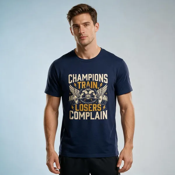 Navy_Graphic_Relaxed_Fit_Crew_Neck_T-Shirt_For_Unisex