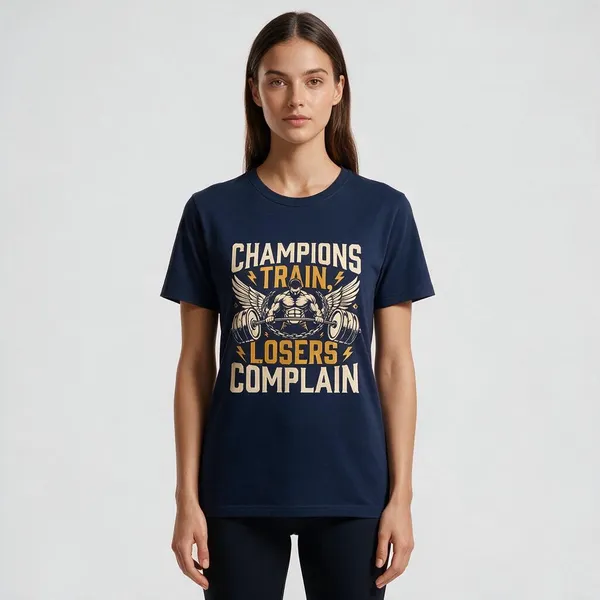 Navy_Graphic_Relaxed_Fit_Crew_Neck_T-Shirt_For_Unisex