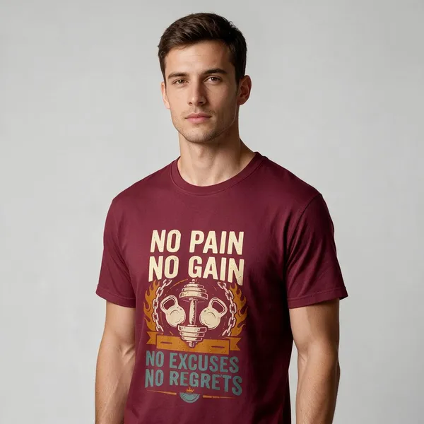 Maroon_Graphic_Round_Neck_T-Shirt_For_Unisex