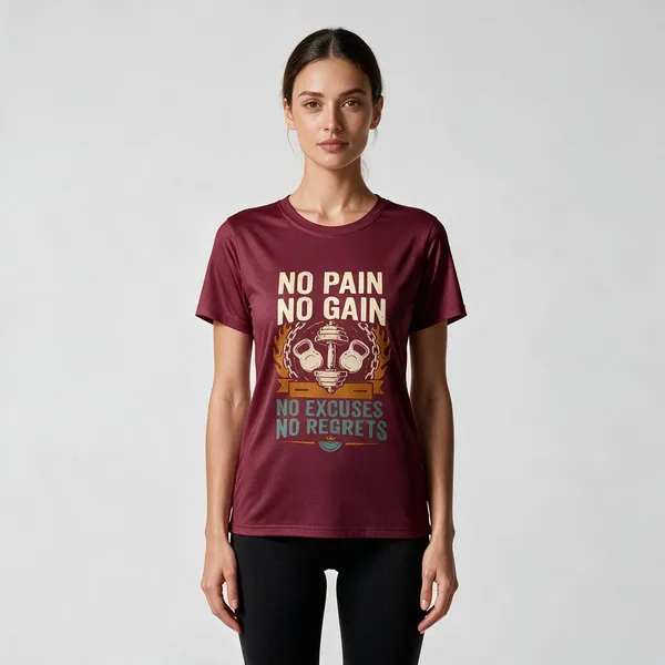 Maroon_Graphic_Round_Neck_T-Shirt_For_Unisex