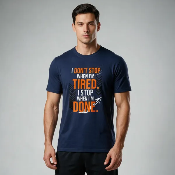 Navy_Graphic_Round_Neck_T-Shirt_For_Unisex