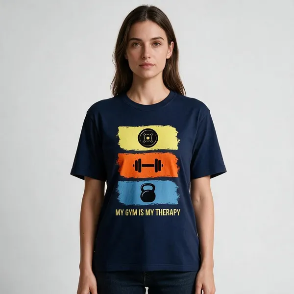 Navy_Graphic_Round_Neck_T-Shirt_For_Unisex