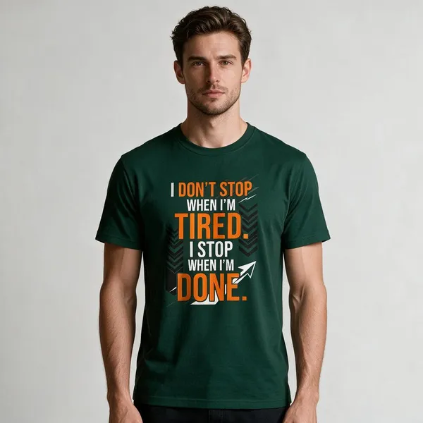 Dark_Green_Graphic_Print_Regular_Fit_Round_Neck_T-Shirt_For_Unisex