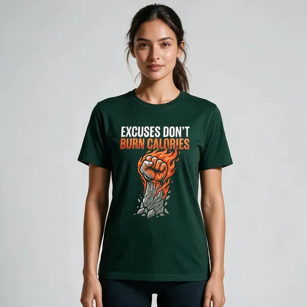 Dark_Green_Graphic_Print_Crew_Neck_Regular_Fit_T-Shirt_For_Unisex