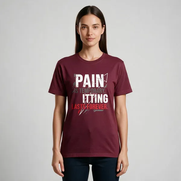 Maroon_Graphic_Round_Neck_T-Shirt_For_Unisex