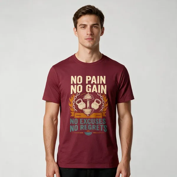 Maroon_Graphic_Crew_Neck_T-Shirt_For_Unisex