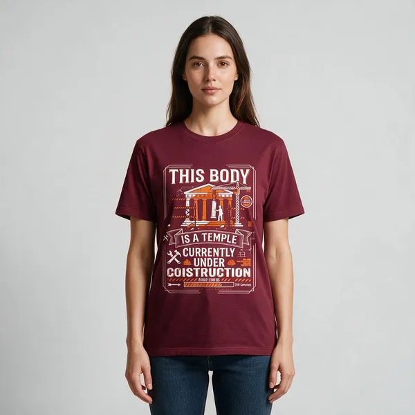 Maroon_Graphic_Print_Crew_Neck_T-Shirt_For_Unisex