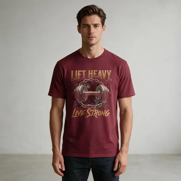 Maroon_Graphic_Round_Neck_T-Shirt_For_Unisex