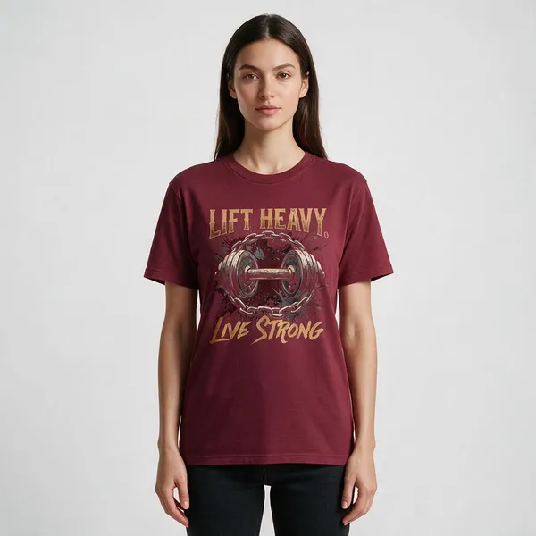 Maroon_Graphic_Round_Neck_T-Shirt_For_Unisex