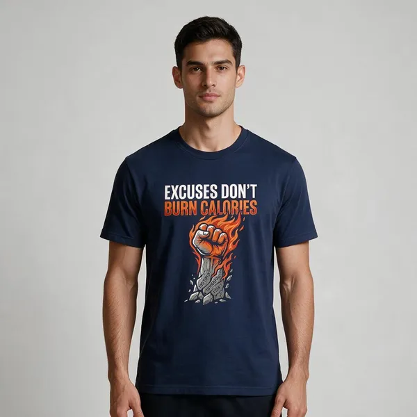 Navy_Graphic_Crew_Neck_T-Shirt_For_Unisex