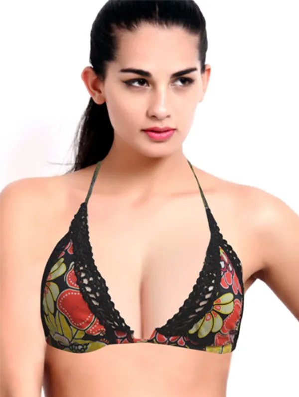 H_I_S_Cute_Floral_Print_Halter_Bikini_Bra