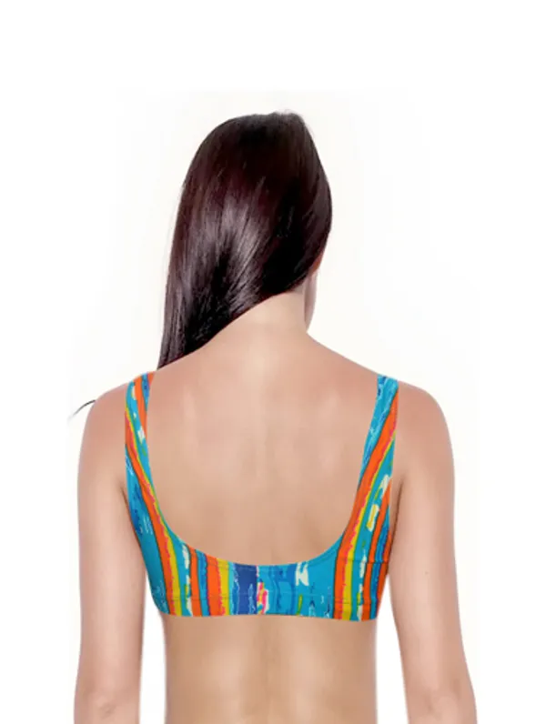 Cute_Rainbow_Print_Halter_Bikini_Top