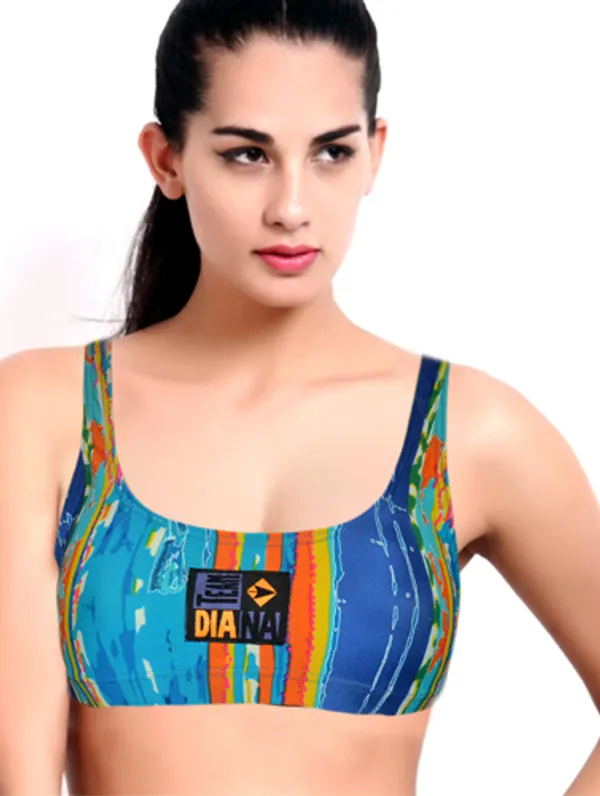 Cute_Rainbow_Print_Halter_Bikini_Top
