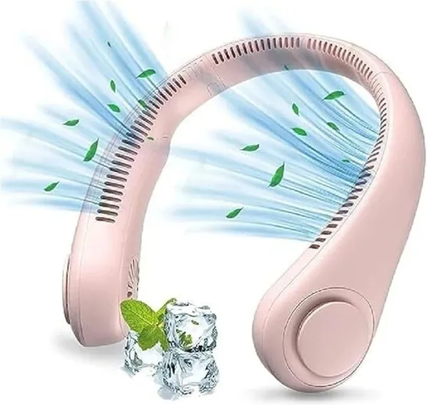 Pink_Wearable_Neck_Fan
