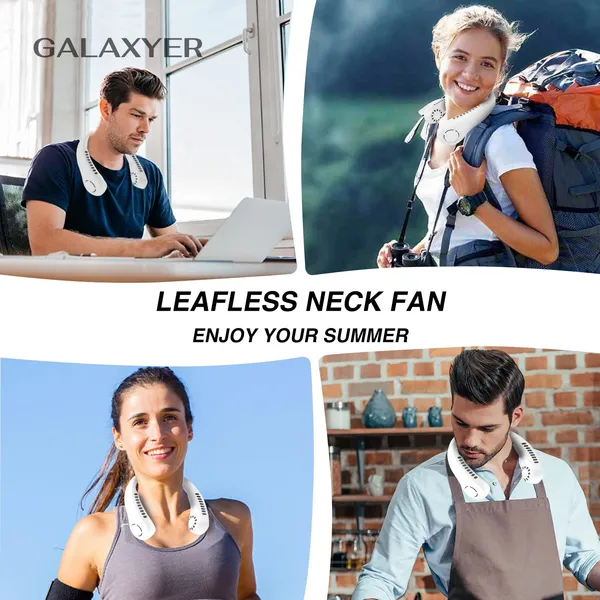 White_Wearable_Neck_Fan_With_5_Speed_Settings