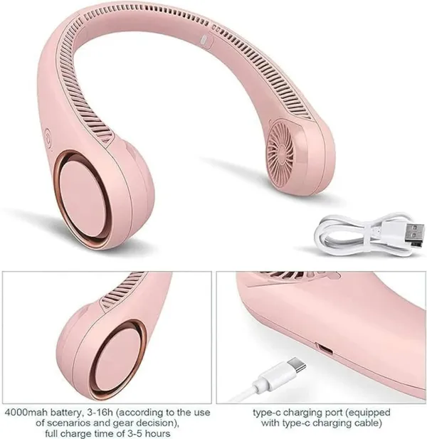 Pink_Wearable_Neck_Fan