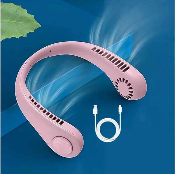 Pink_Wearable_Neck_Fan