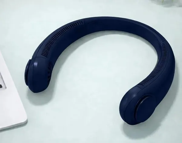 Blue_Rechargeable_Wearable_Neck_Fan