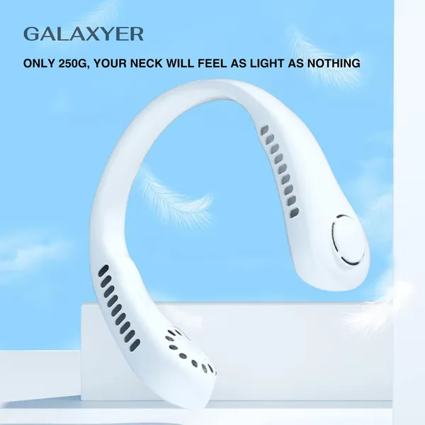 White_Wearable_Neck_Fan_With_5_Speed_Settings