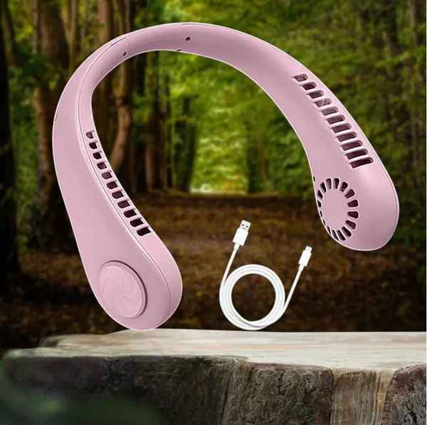 Pink_Wearable_Neck_Fan