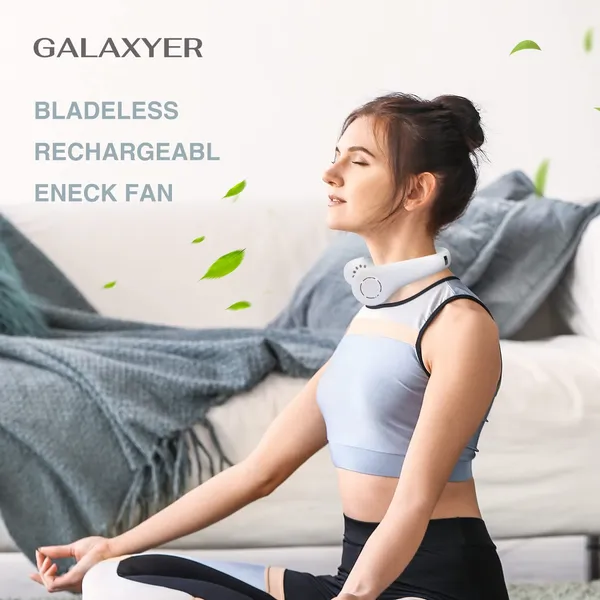 White_Wearable_Neck_Fan_With_5_Speed_Settings