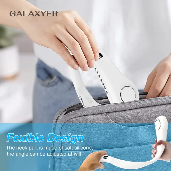 White_Wearable_Neck_Fan_With_5_Speed_Settings