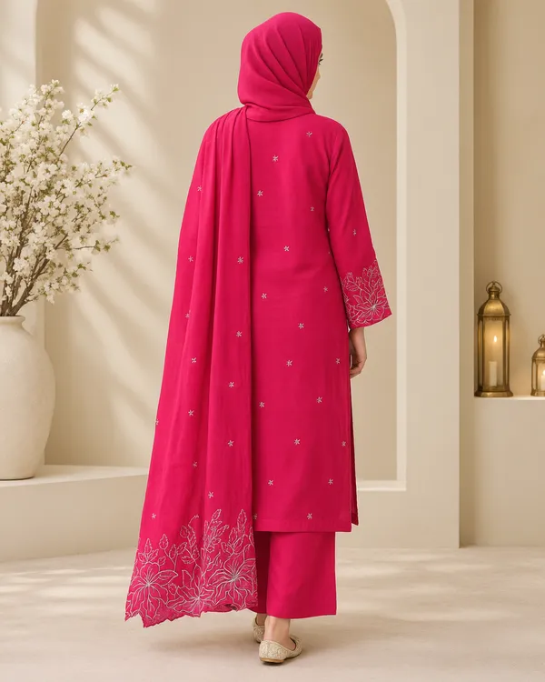 Al_Buraaq_Mishka_Pink_Embroidered_Kurta_Set_–_Unstitched