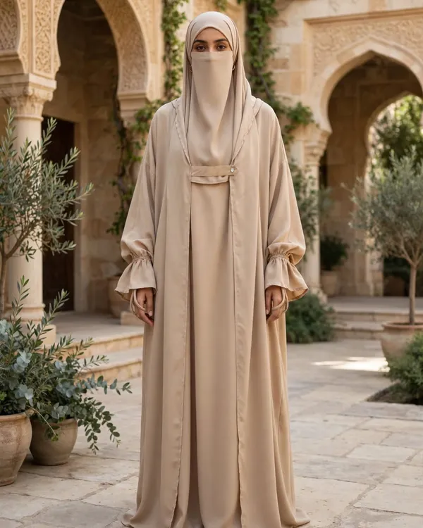 Al_Buraaq_Sana_Beige_Modest_Abaya_with_Niqab