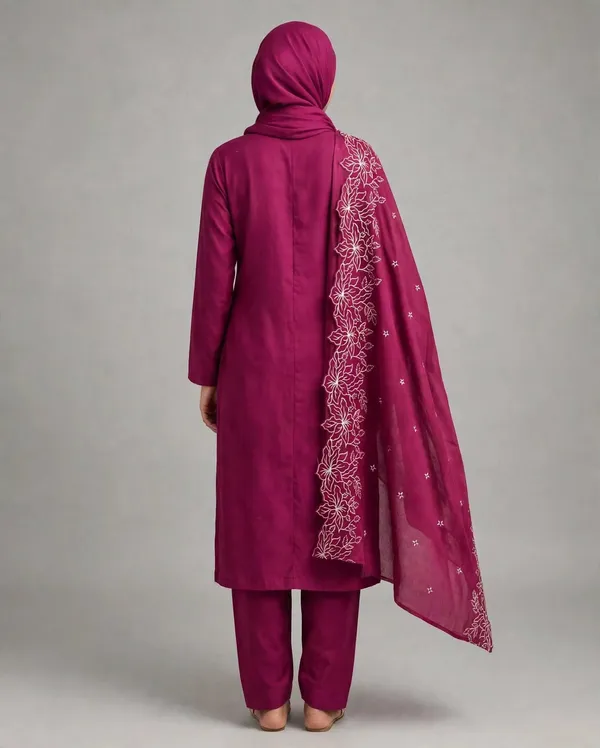Al_Buraaq_Sofi_Magenta_Embroidered_Straight_Kurta_Set_–_Unstitched