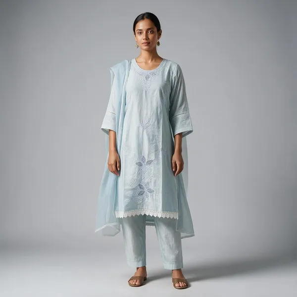 Light_Blue_Cotton_Embroidered_Kurta_Set_For_Women