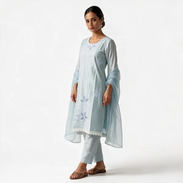 Light_Blue_Cotton_Embroidered_Kurta_Set_For_Women