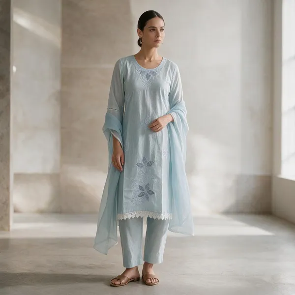 Light_Blue_Cotton_Embroidered_Kurta_Set_For_Women