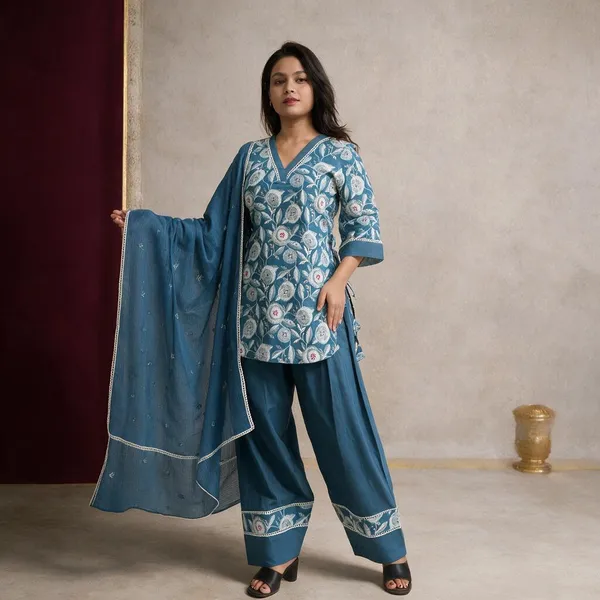 Blue_Cotton_Printed_Straight_Kurta_Set_For_Women