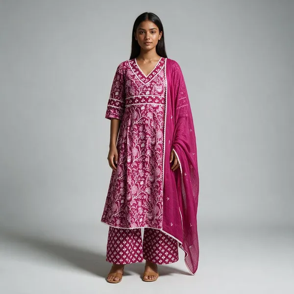 Pink_Cotton_Printed_Anarkali_Kurta_Set_For_Women