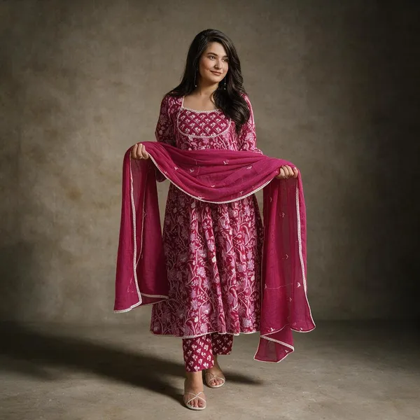 Pink_Cotton_Printed_Ethnic_Kurta_Set_For_Women