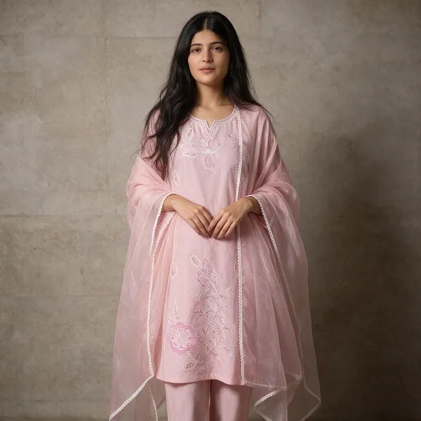 Pink_Cotton_Embroidered_Kurta_Pant_Dupatta_Set_For_Women