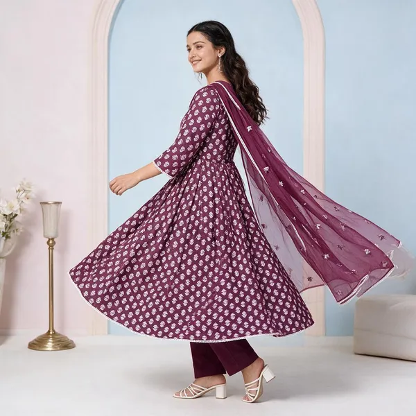 Maroon_Cotton_Printed_Straight_Kurta_Set_For_Women