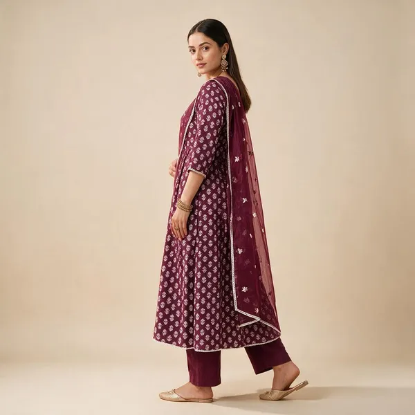 Maroon_Cotton_Printed_Straight_Kurta_Set_For_Women