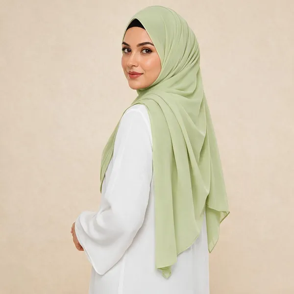 Pista_Green_Soft_Fabric_Draped_Hijab_Scarf_For_Women