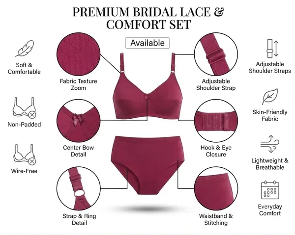 Womens_Lace_Lingerie_Set_Wire_Free_Non_Padded_Bra_Panty