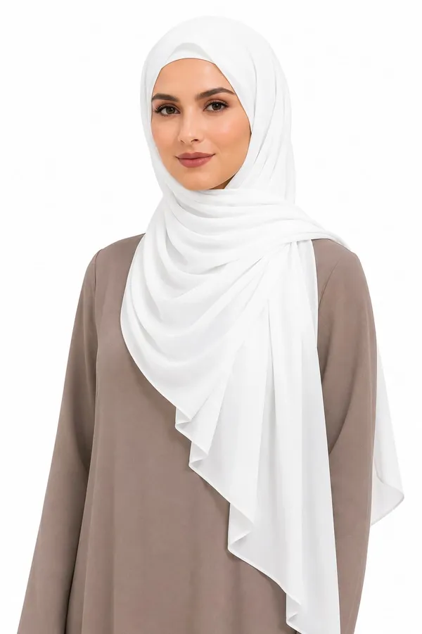 White_Soft_Fabric_Hijab_Scarf_For_Women