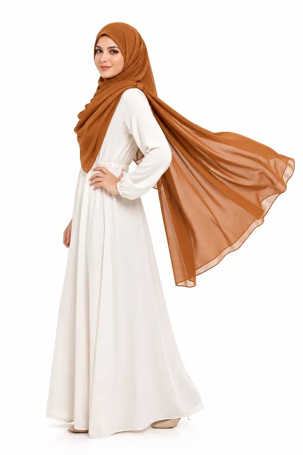 Rust_Brown_Solid_Draped_Hijab_Scarf_For_Women