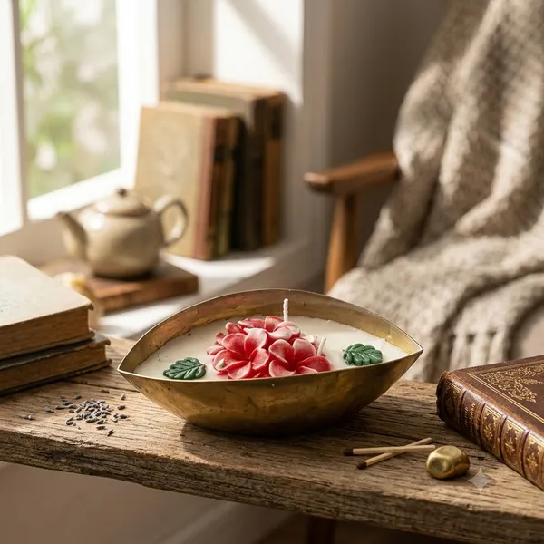 Floral_Boat_Candle