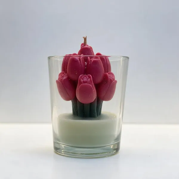 Pink_Tulip_Blooming_Glass_Candle